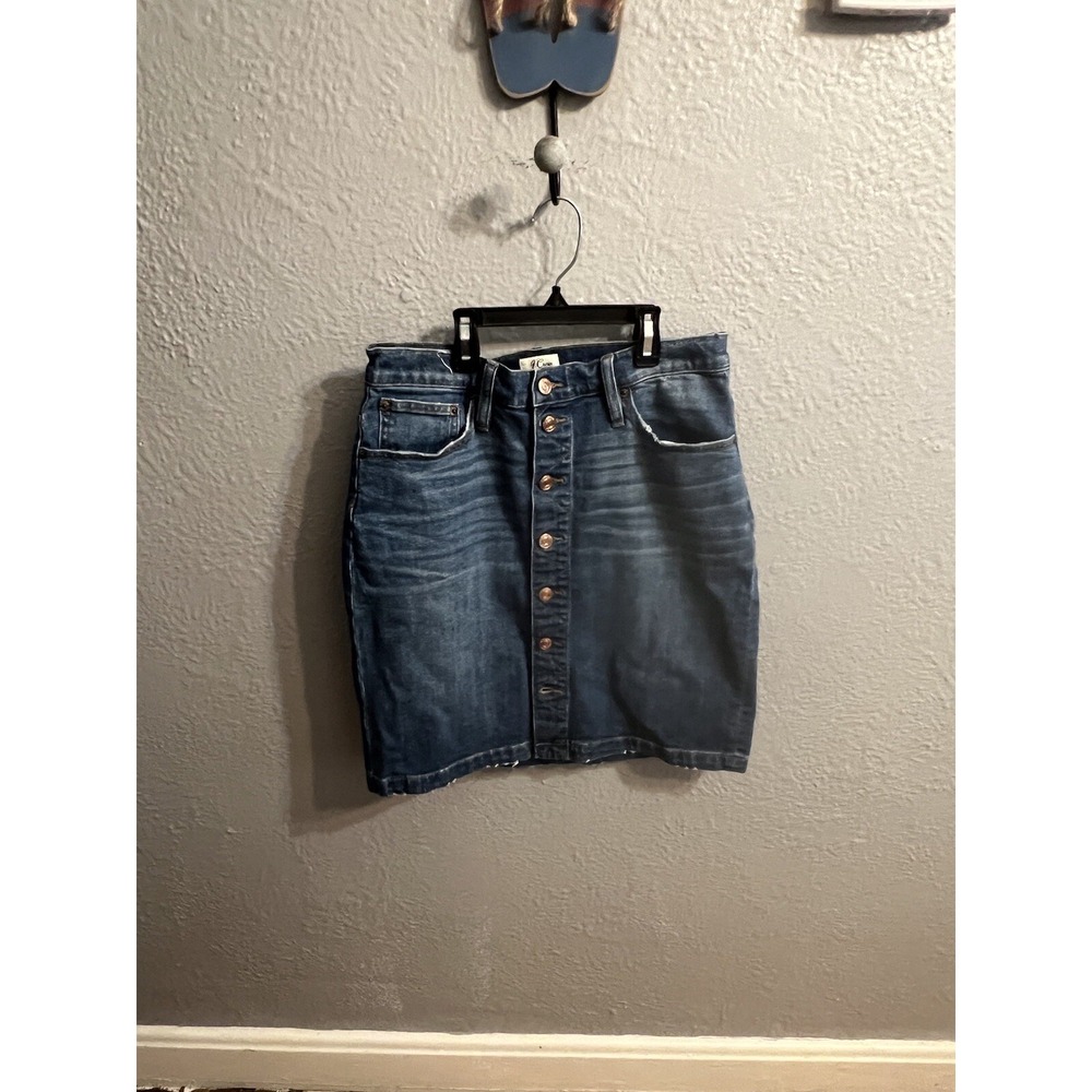 J Crew Women's Size 28‎ Pencil Button Up Jean Skirt